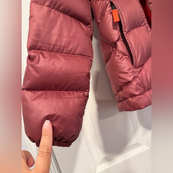 Patagonia Hi-Loft Down Sweater Hoody jacket Girls
size 6-7 Small Puffer Red ❤️ - Picture 11 of 11